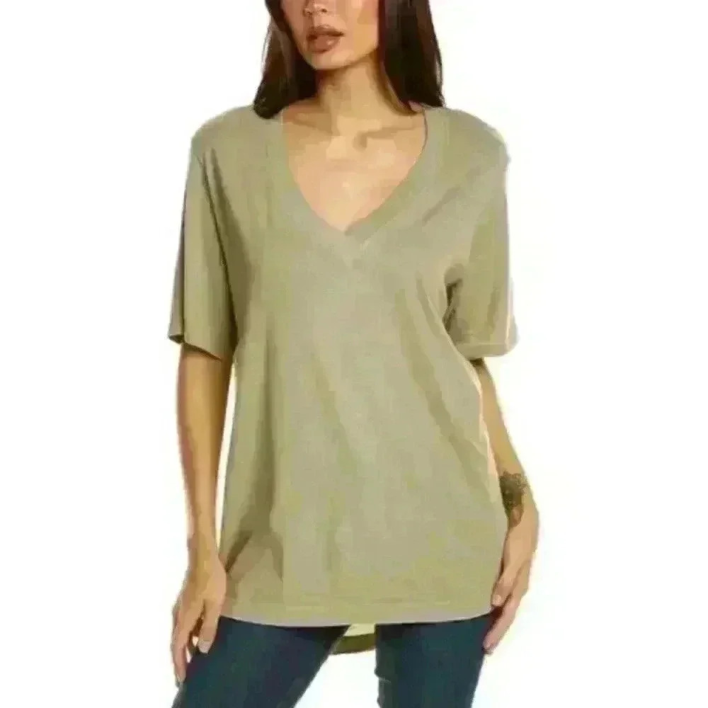 NWT Michael Stars Cyrus V-Neck High-Low Tee - Picture 4 of 13